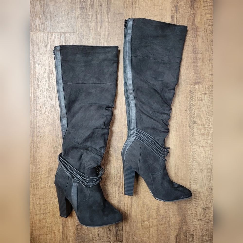 Luxe by JustFab faux suede boots